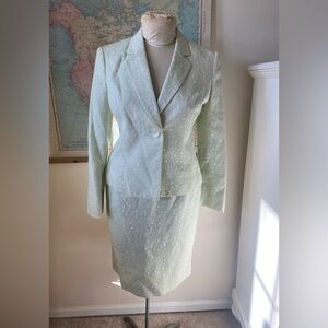 Albert Nipon Vintage Mint Green Skirt Suit